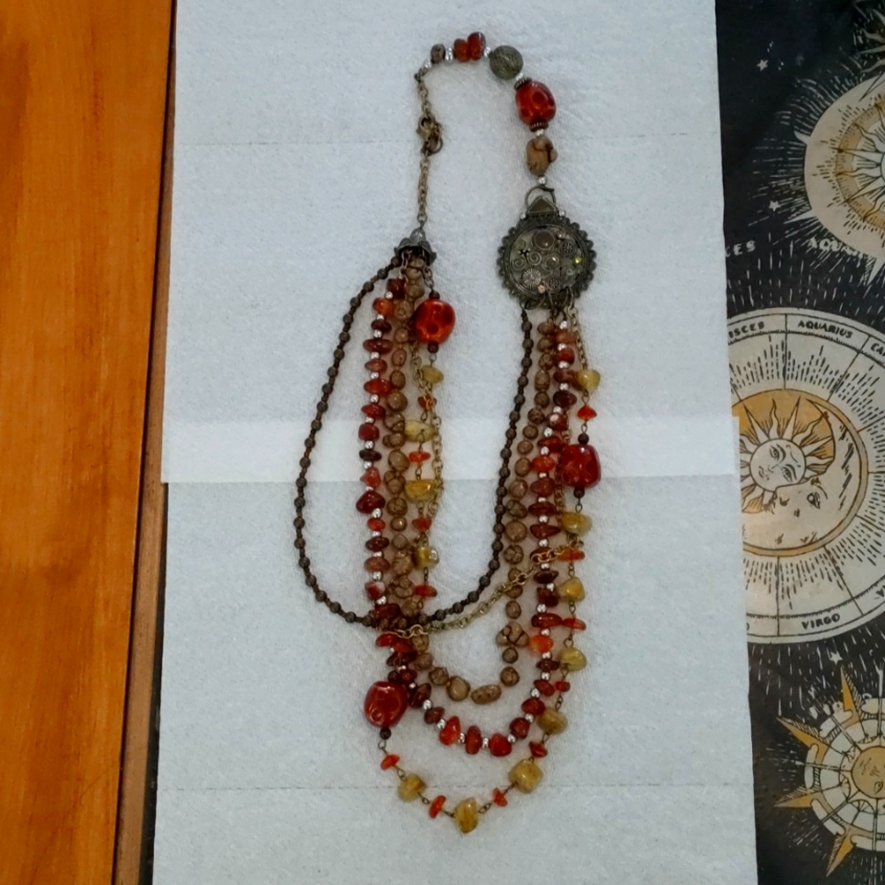Statement multi strand necklace